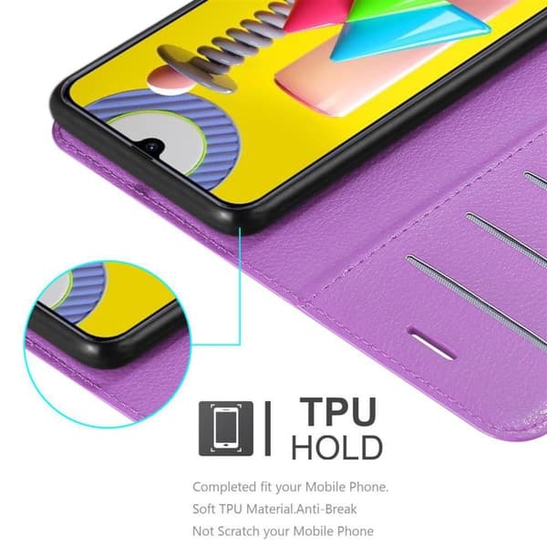 Samsung Galaxy M31 Suojakotelo Lompakkokotelo Matkapuhelinkotelo Suojakuori jossa magneettisuljenta, jalusta-toiminto ja korttitasku