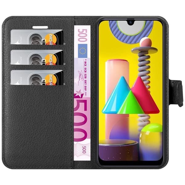 Samsung Galaxy M31 Suojakotelo Lompakkokotelo Matkapuhelinkotelo Suojakuori jossa magneettisuljenta, jalusta-toiminto ja korttitasku