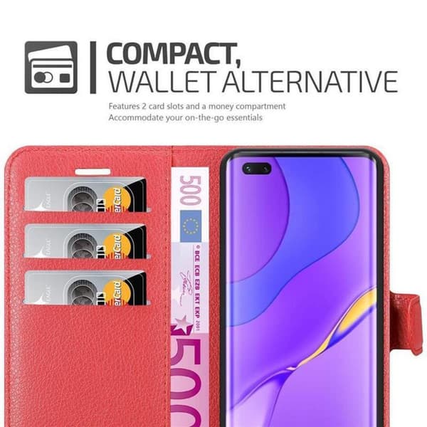 Huawei NOVA 7 PRO 5G Suojakotelo Lompakkokotelo Matkapuhelinkotelo Suojakuori jossa magneettisuljenta, jalusta-toiminto ja korttitasku
