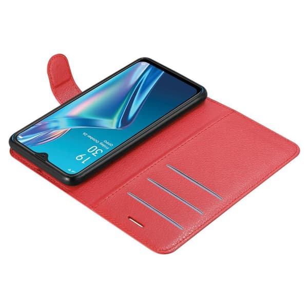 Deksel til Oppo A12 Lommebokdeksel med magnetisk lukking, stativfunksjon og kortlomme