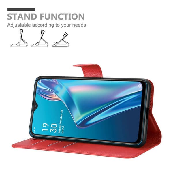Deksel til Oppo A12 Lommebokdeksel med magnetisk lukking, stativfunksjon og kortlomme