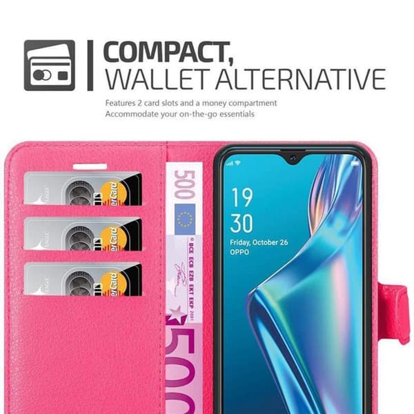 Oppo A12 Suojakotelo Lompakkokotelo Matkapuhelinkotelo Suojakuori jossa magneettisuljenta, jalusta-toiminto ja korttitasku