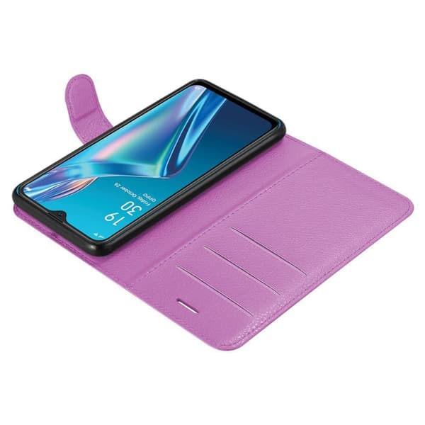 Deksel til Oppo A12 Lommebokdeksel med magnetisk lukking, stativfunksjon og kortlomme