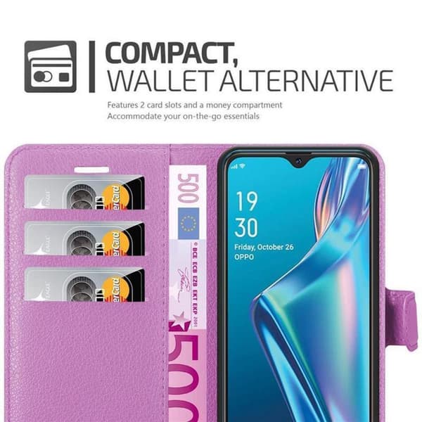 Oppo A12 Suojakotelo Lompakkokotelo Matkapuhelinkotelo Suojakuori jossa magneettisuljenta, jalusta-toiminto ja korttitasku