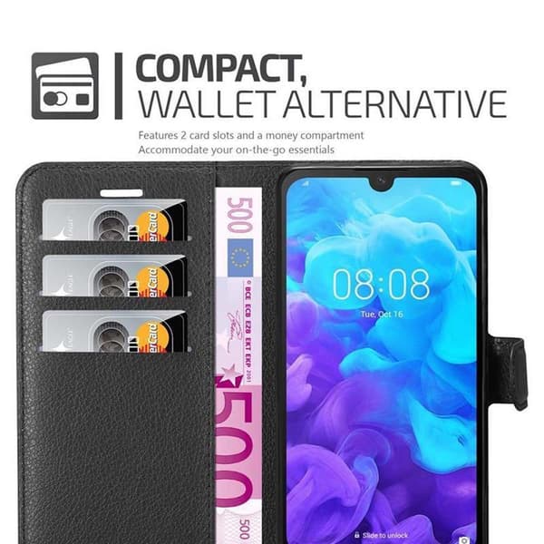 Huawei Y5 2019 / Enjoy Play 8 / Honor 8S Suojakotelo Lompakkokotelo Matkapuhelinkotelo Suojakuori jossa magneettisuljenta, jalusta-toiminto ja