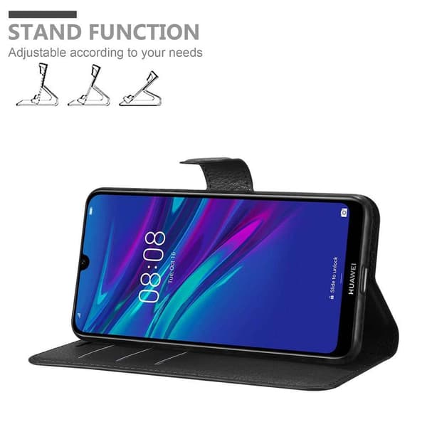 Huawei Y6 2019 Suojakotelo Lompakkokotelo Matkapuhelinkotelo Suojakuori jossa magneettisuljenta, jalusta-toiminto ja korttitasku