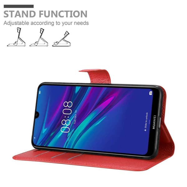 Huawei Y6 2019 Suojakotelo Lompakkokotelo Matkapuhelinkotelo Suojakuori jossa magneettisuljenta, jalusta-toiminto ja korttitasku