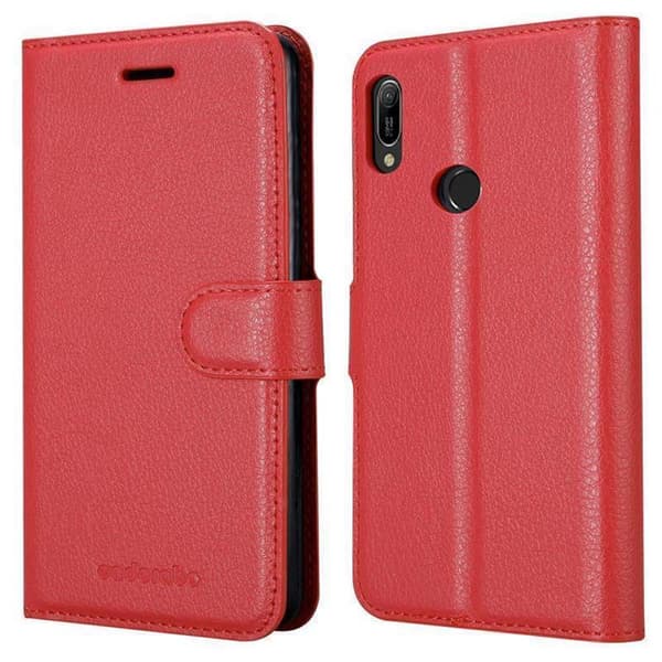 Huawei Y6 2019 Suojakotelo Lompakkokotelo Matkapuhelinkotelo Suojakuori jossa magneettisuljenta, jalusta-toiminto ja korttitasku