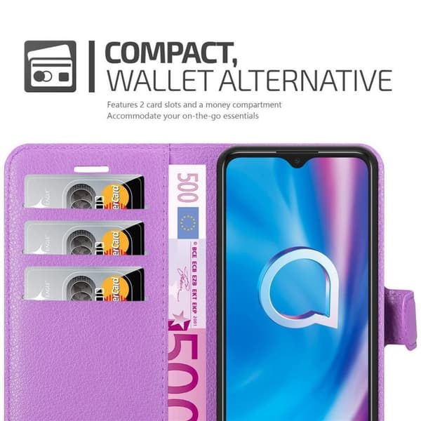 Alcatel 1S 2020 Plånboksfodral Fodral Skal Case med magnetisk stängning, ståfunktion och kortplats