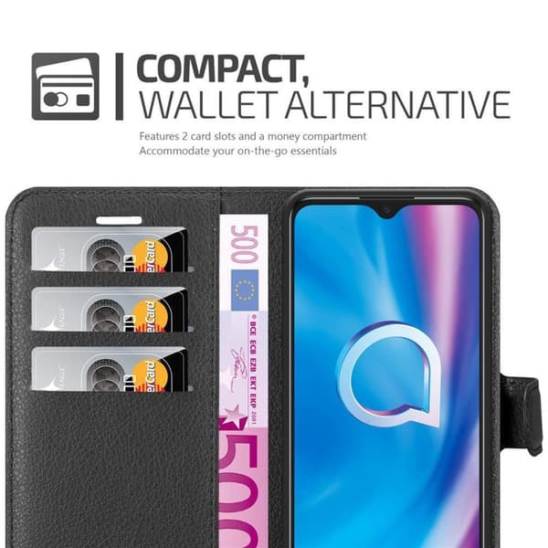 Alcatel 1S 2020 Plånboksfodral Fodral Skal Case med magnetisk stängning, ståfunktion och kortplats