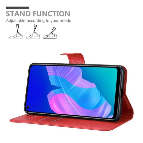 Huawei P40 LITE E Suojakotelo Lompakkokotelo Matkapuhelinkotelo Suojakuori jossa magneettisuljenta, jalusta-toiminto ja korttitasku