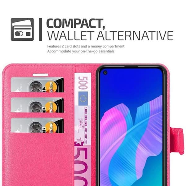 Huawei P40 LITE E Suojakotelo Lompakkokotelo Matkapuhelinkotelo Suojakuori jossa magneettisuljenta, jalusta-toiminto ja korttitasku