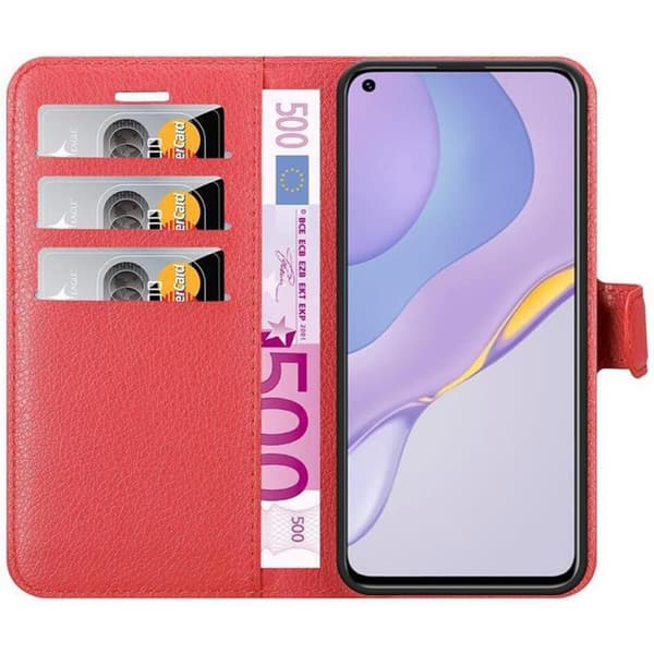 Huawei NOVA 7 5G Suojakotelo Lompakkokotelo Matkapuhelinkotelo Suojakuori jossa magneettisuljenta, jalusta-toiminto ja korttitasku