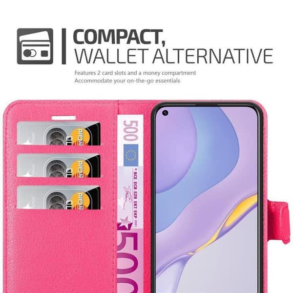 Huawei NOVA 7 5G Suojakotelo Lompakkokotelo Matkapuhelinkotelo Suojakuori jossa magneettisuljenta, jalusta-toiminto ja korttitasku