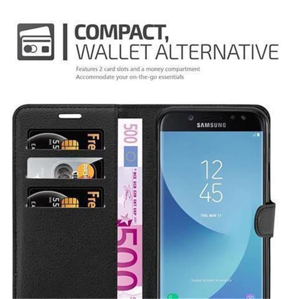 Deksel til Samsung Galaxy J7 2017 Lommebokdeksel med magnetisk lukking, stativfunksjon og kortlomme