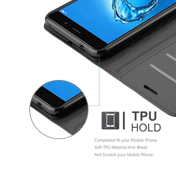 Huawei Enjoy 7 PLUS Suojakotelo Lompakkokotelo Matkapuhelinkotelo Suojakuori jossa magneettisuljenta, jalusta-toiminto ja korttitasku