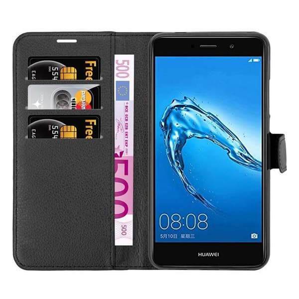 Huawei Enjoy 7 PLUS Suojakotelo Lompakkokotelo Matkapuhelinkotelo Suojakuori jossa magneettisuljenta, jalusta-toiminto ja korttitasku