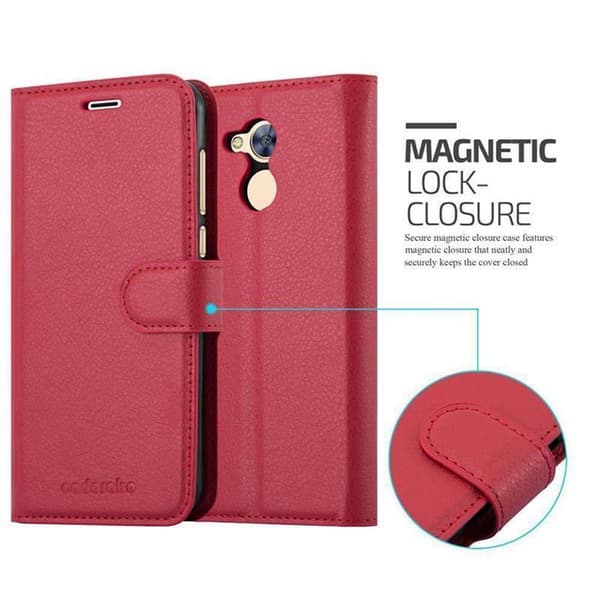 Honor 6A Suojakotelo Lompakkokotelo Matkapuhelinkotelo Suojakuori jossa magneettisuljenta, jalusta-toiminto ja korttitasku