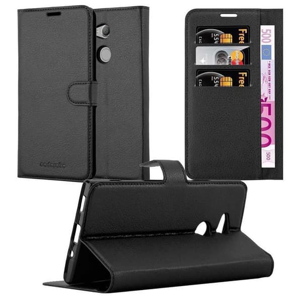 Sony Xperia XA2 ULTRA Plånboksfodral Fodral Skal Case med magnetisk stängning, ståfunktion och kortplats FANTOM SVART