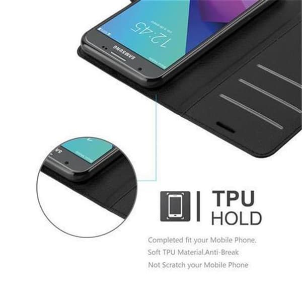 Deksel til Samsung Galaxy J3 2017 US Version Lommebokdeksel med magnetisk lukking, stativfunksjon og kortlomme