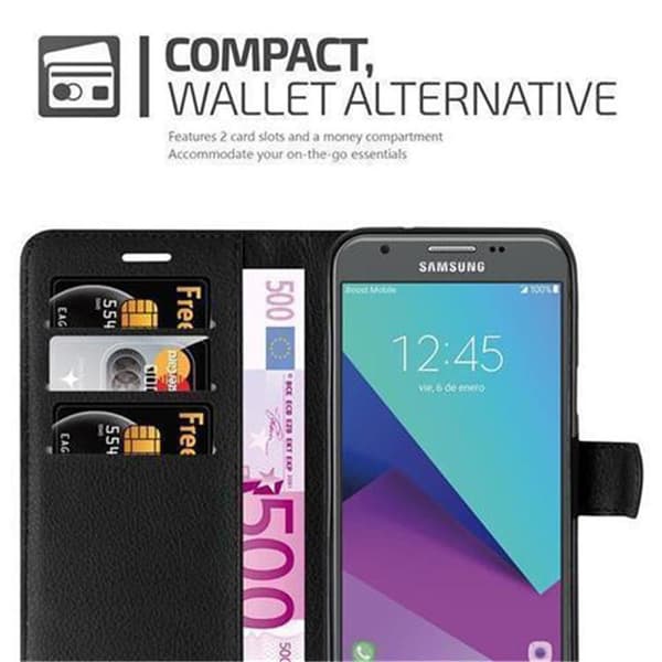 Deksel til Samsung Galaxy J3 2017 US Version Lommebokdeksel med magnetisk lukking, stativfunksjon og kortlomme