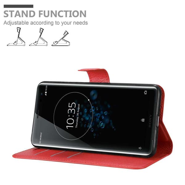 Deksel til Sony Xperia XZ3 Lommebokdeksel med magnetisk lukking, stativfunksjon og kortlomme