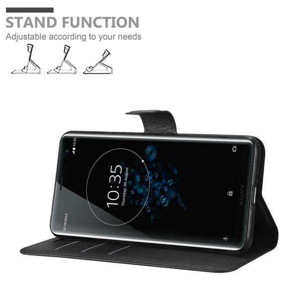 Deksel til Sony Xperia XZ3 Lommebokdeksel med magnetisk lukking, stativfunksjon og kortlomme