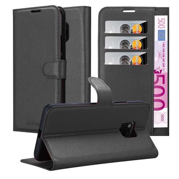 Huawei MATE 20 PRO Plånboksfodral Fodral Skal Case med magnetisk stängning, ståfunktion och kortplats FANTOM SVART