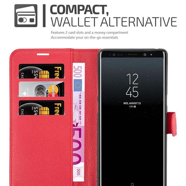 Deksel til Samsung Galaxy NOTE 8 Lommebokdeksel med magnetisk lukking, stativfunksjon og kortlomme