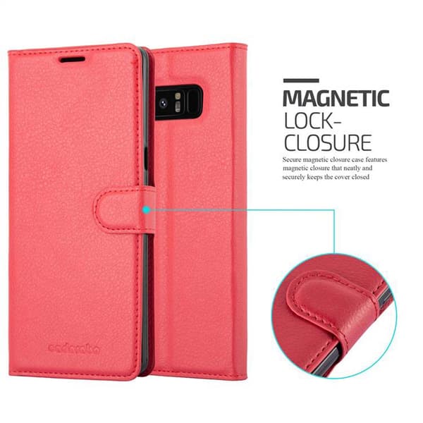 Deksel til Samsung Galaxy NOTE 8 Lommebokdeksel med magnetisk lukking, stativfunksjon og kortlomme