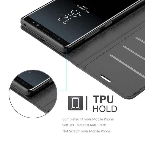 Deksel til Samsung Galaxy NOTE 8 Lommebokdeksel med magnetisk lukking, stativfunksjon og kortlomme