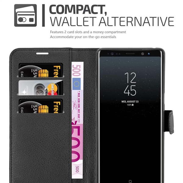 Deksel til Samsung Galaxy NOTE 8 Lommebokdeksel med magnetisk lukking, stativfunksjon og kortlomme