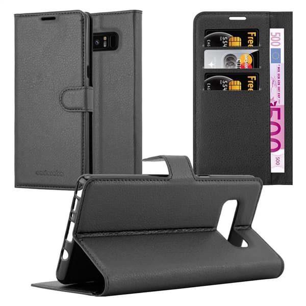 Deksel til Samsung Galaxy NOTE 8 Lommebokdeksel med magnetisk lukking, stativfunksjon og kortlomme FANTOMSORT