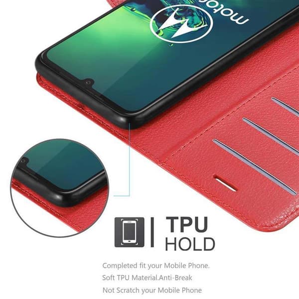 Motorola MOTO G8 PLUS Suojakotelo Lompakkokotelo Matkapuhelinkotelo Suojakuori jossa magneettisuljenta, jalusta-toiminto ja korttitasku