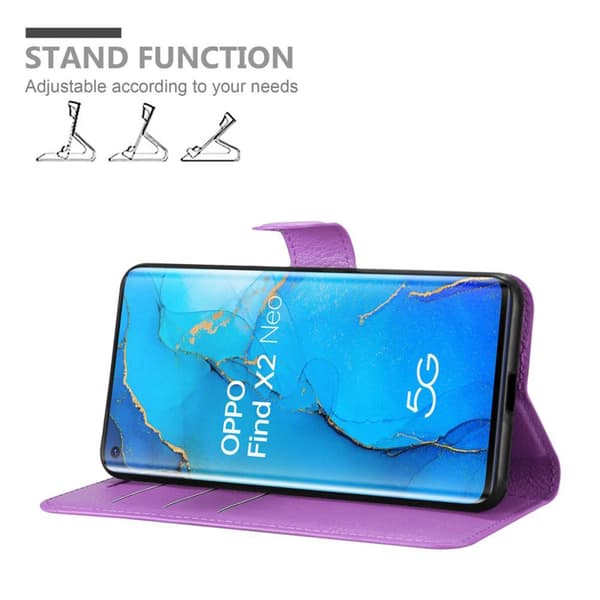 Oppo FIND X2 NEO Suojakotelo Lompakkokotelo Matkapuhelinkotelo Suojakuori jossa magneettisuljenta, jalusta-toiminto ja korttitasku