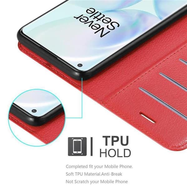 Deksel til OnePlus 8 PRO Lommebokdeksel med magnetisk lukking, stativfunksjon og kortlomme