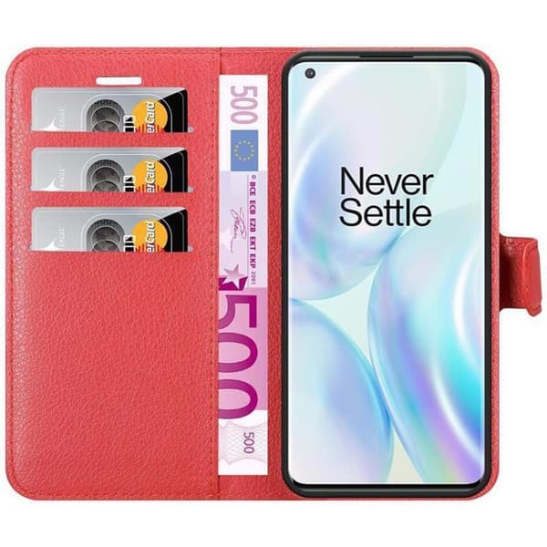 Deksel til OnePlus 8 PRO Lommebokdeksel med magnetisk lukking, stativfunksjon og kortlomme