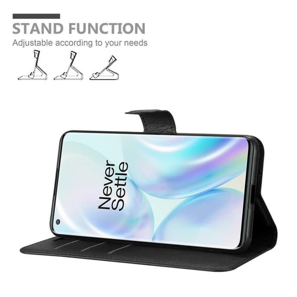 Deksel til OnePlus 8 PRO Lommebokdeksel med magnetisk lukking, stativfunksjon og kortlomme