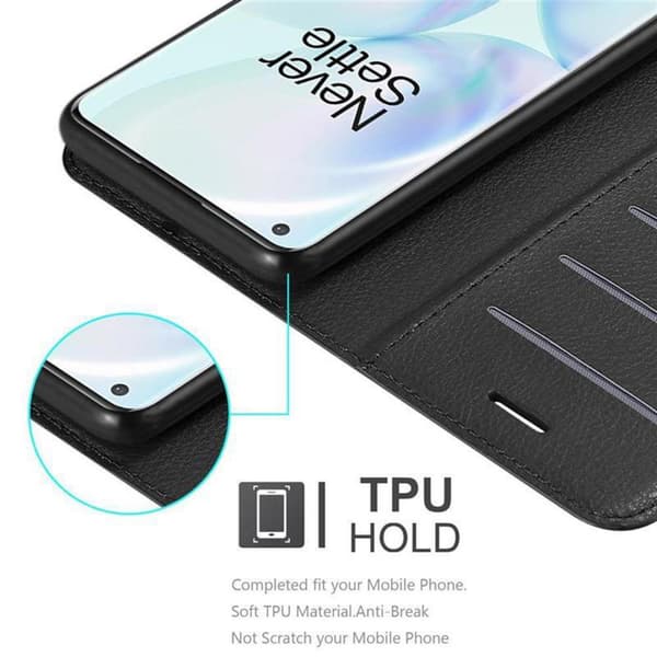 Deksel til OnePlus 8 PRO Lommebokdeksel med magnetisk lukking, stativfunksjon og kortlomme