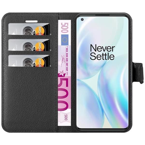Deksel til OnePlus 8 PRO Lommebokdeksel med magnetisk lukking, stativfunksjon og kortlomme