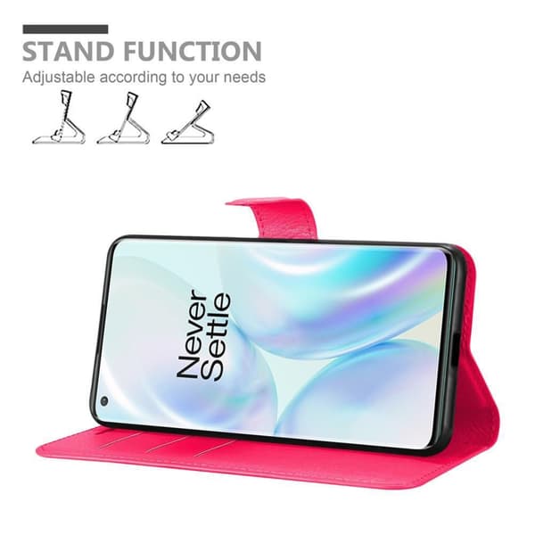 Deksel til OnePlus 8 PRO Lommebokdeksel med magnetisk lukking, stativfunksjon og kortlomme