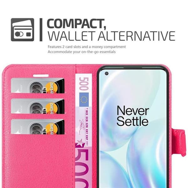 Deksel til OnePlus 8 PRO Lommebokdeksel med magnetisk lukking, stativfunksjon og kortlomme