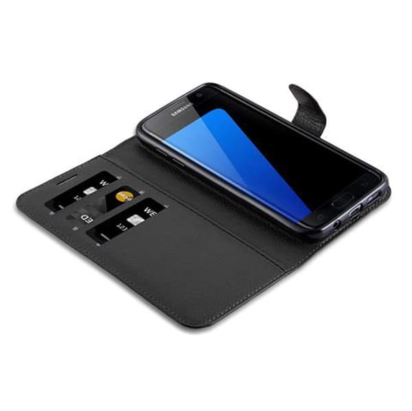 Samsung Galaxy S7 EDGE Suojakotelo Lompakkokotelo Matkapuhelinkotelo Suojakuori jossa magneettisuljenta, jalusta-toiminto ja korttitasku