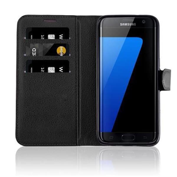 Samsung Galaxy S7 EDGE Suojakotelo Lompakkokotelo Matkapuhelinkotelo Suojakuori jossa magneettisuljenta, jalusta-toiminto ja korttitasku