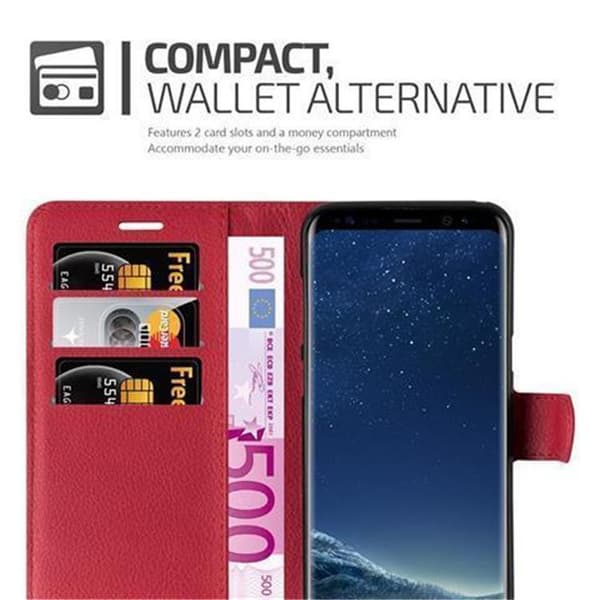 Deksel til Samsung Galaxy S8 Lommebokdeksel med magnetisk lukking, stativfunksjon og kortlomme