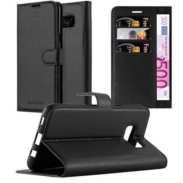 Samsung Galaxy S8 Plånboksfodral Fodral Skal Case med magnetisk stängning, ståfunktion och kortplats FANTOM SVART