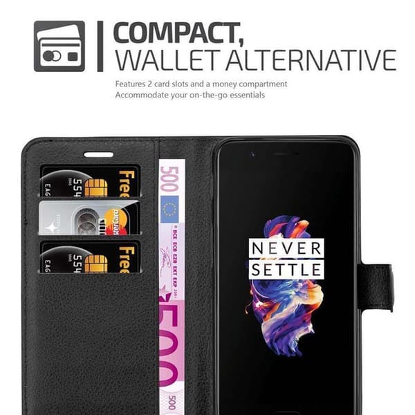 Deksel til OnePlus 5 Lommebokdeksel med magnetisk lukking, stativfunksjon og kortlomme