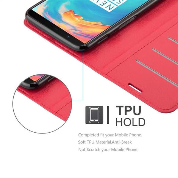 OnePlus 5T Suojakotelo Lompakkokotelo Matkapuhelinkotelo Suojakuori jossa magneettisuljenta, jalusta-toiminto ja korttitasku