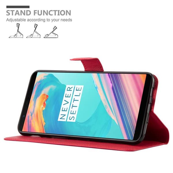 OnePlus 5T Suojakotelo Lompakkokotelo Matkapuhelinkotelo Suojakuori jossa magneettisuljenta, jalusta-toiminto ja korttitasku