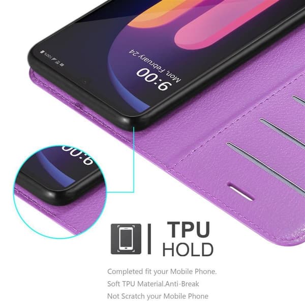 Deksel til LG V60 ThinQ Lommebokdeksel med magnetisk lukking, stativfunksjon og kortlomme
